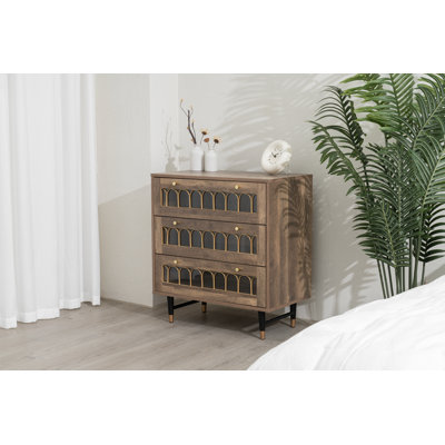 Storvik Modern Brown 3 Drawer Chest Of Drawers