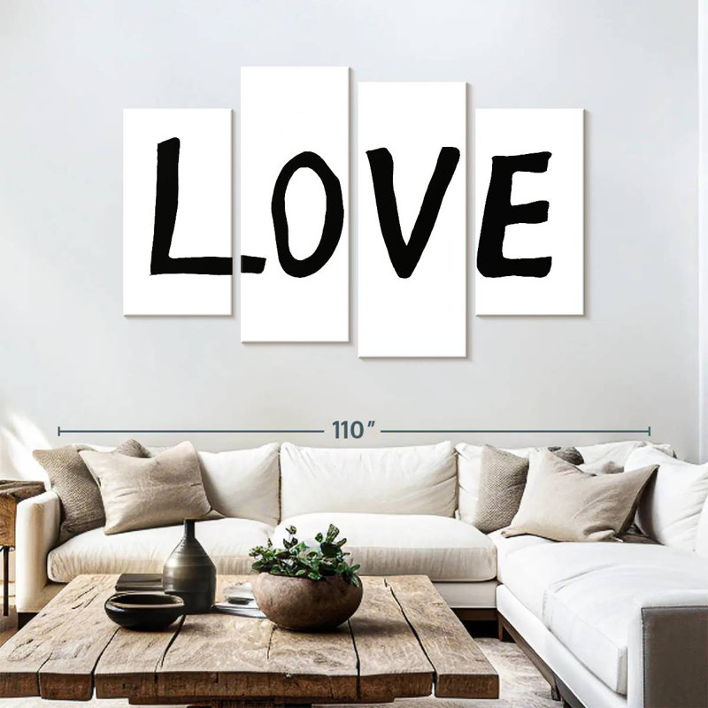 Plaque murale Kema Love BW, H 54 po x l 84 po