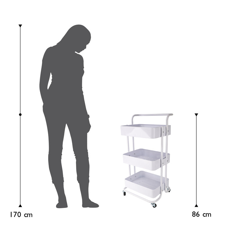 Küchen & Servierwagen 43cm W Iron Kitchen Island, White