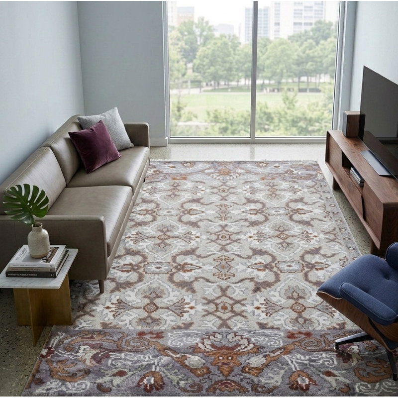 Tapis d'intérieur en viscose multicolore de qualité supérieure