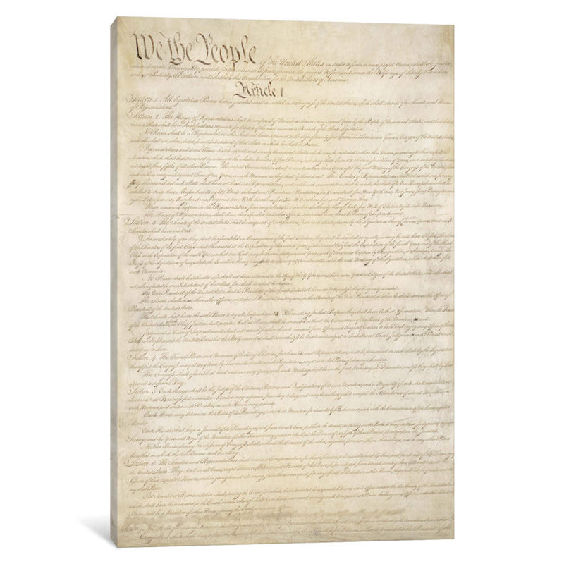 The Constitution Document - Print on Canvas, 66.04 cm H x 45.72 cm W x 1.91 cm D, Wrapped Canvas