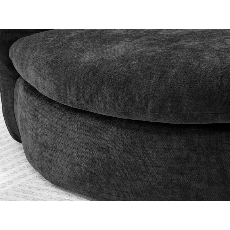 Fauteuil demi-tonneau rembourré avec 8 coussins, Noir