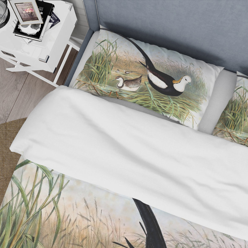 Ensemble de housse de couette style campagne rétro Vintage VII Animaux - microfibre de polyester