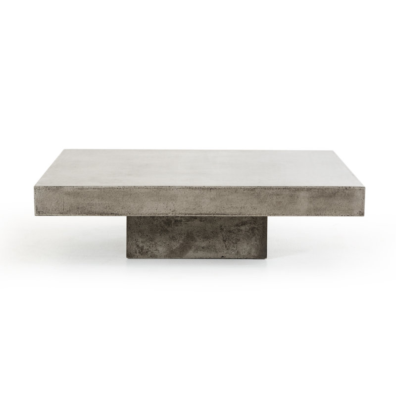 Table basse carrée en béton 43 "gris et gris foncé