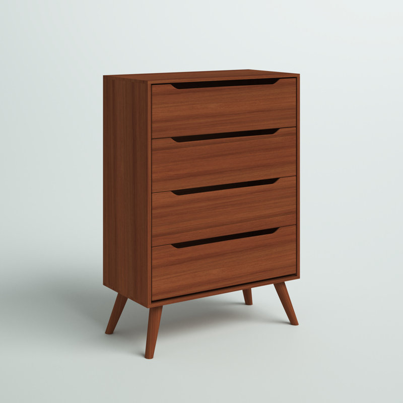 Commode 4 tiroirs Aliyha, Chêne