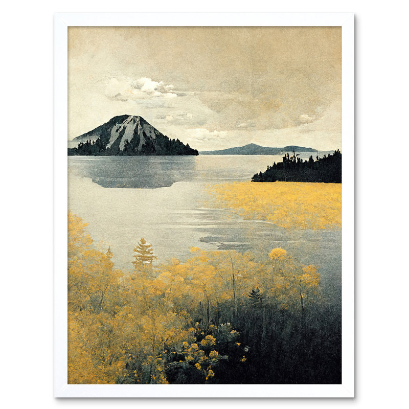 Crater Lake National Park Oregon - Print, 43cm H x 33cm W x 2cm D, White Framed Unframed