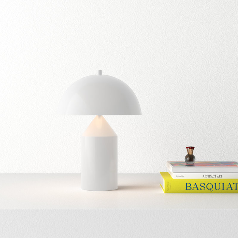 White Metal 20-Inch Modern Table Lamp