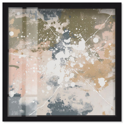 Art Remedy Splatter Effect Iii Abstract Art Shadowbox Print By  In Black