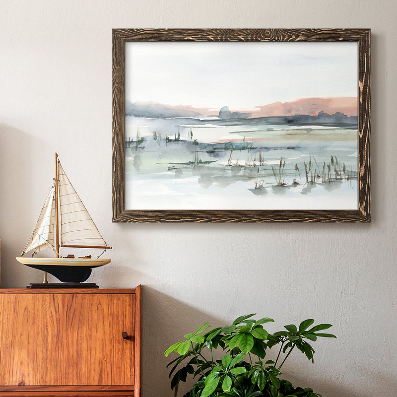 «Marsh Cattails II», reproduction d'un seul cadre photo sur toile, Noyer, H 14 po x l 20 po