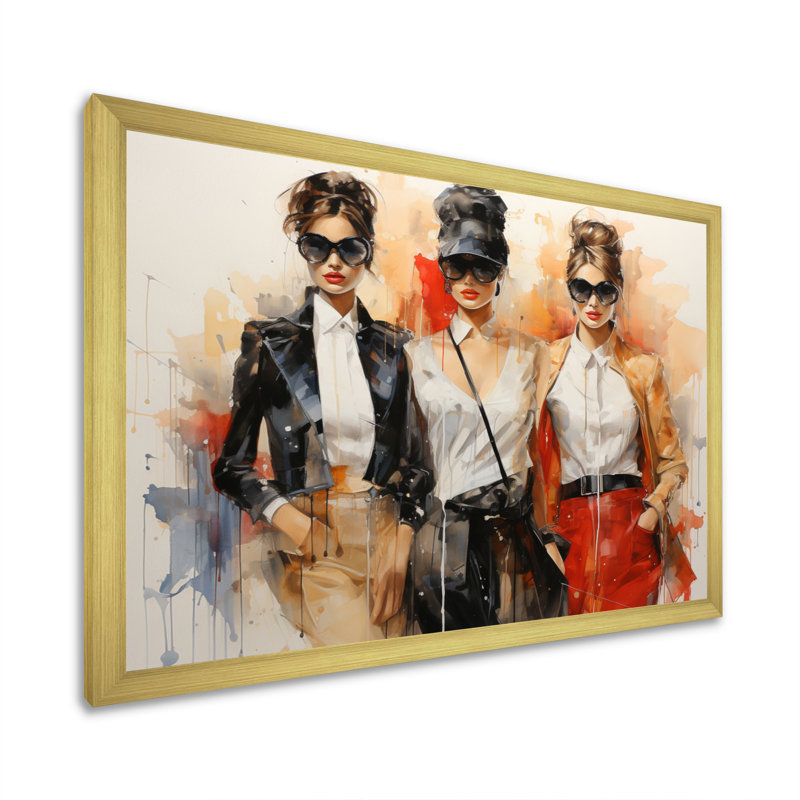 Fashion Woman Walk VI - Imprimé, H 30 po x l 40 po x P 1,5 po, Cadre doré simple