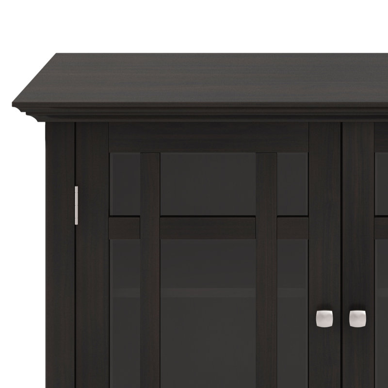 Bedford 39"W Solid Wood Transitional Medium Display Cabinet with Glass Doors and Adjustable Shelves, Hickory Brown