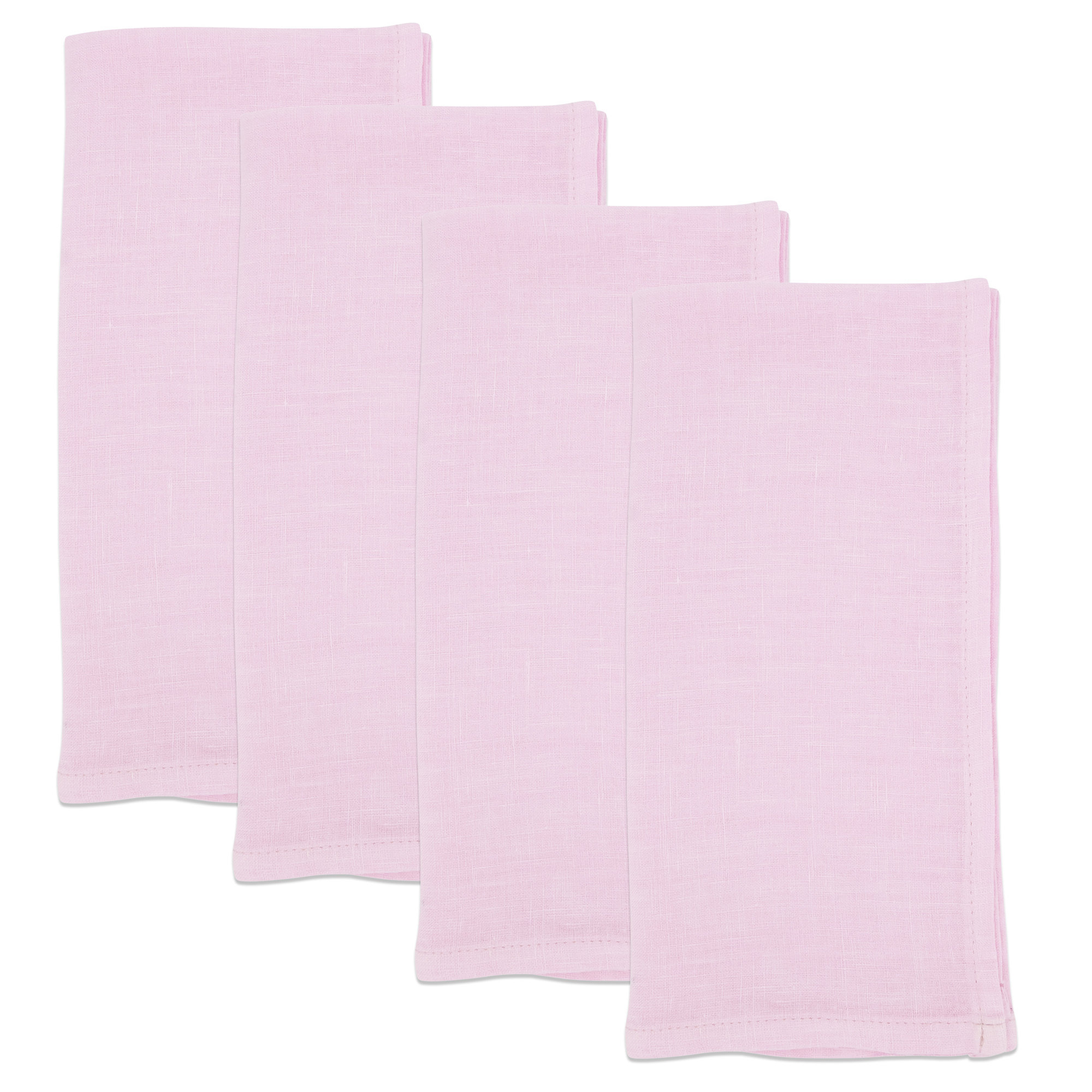Caliban Crisp And Classic Linen Table Napkin (Set Of 4) 20S, Pink