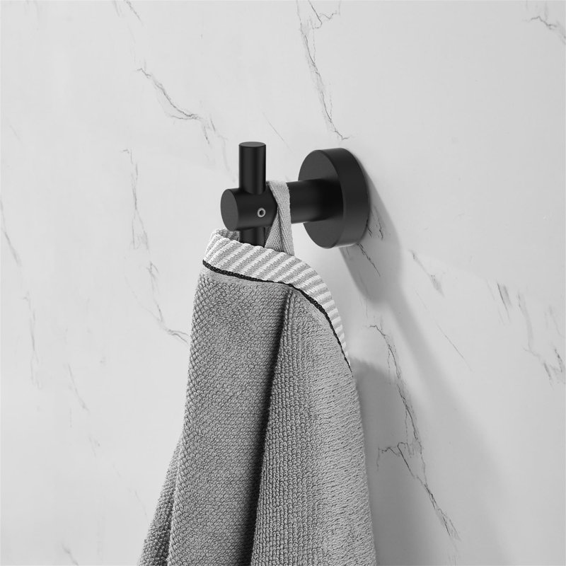 Wall Mounted Towel Hook, Matte Black