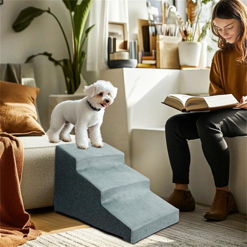 Pet Stairs With Steps, 3 Steps (15.55" H x 25.59" W x 15.35" D)