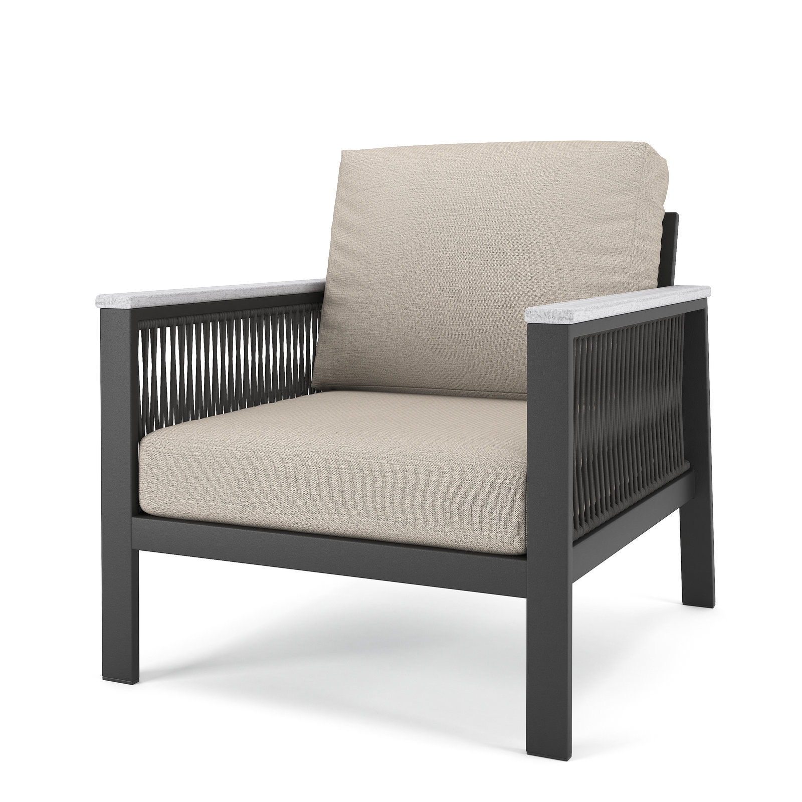Townsend Patio Chair with Sunbrella® Cushions, Cast Silver Sunbrella®