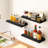 Floating Wall Shelves Set Of 3 - Rustic Farmhouse Decor For Bathroom Over Toilet, Living Room, Bedroom, Kitchen - Sturdy Paulownia Wood With Metal Guardrails - Easy Installation-50938416