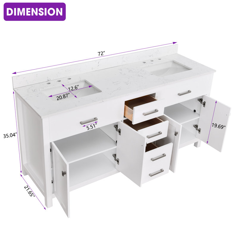 72 Inch Bathroom Vanity With Double Sinks