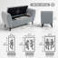 Banc de rangement rembourré, banc de repose-pieds moderne avec accoudoirs, gris-1707540456