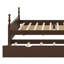 Base de lit plateforme classique en bois avec tête de lit à broche, lit gigogne simple TG et 2 tiroirs de rangement-133218383