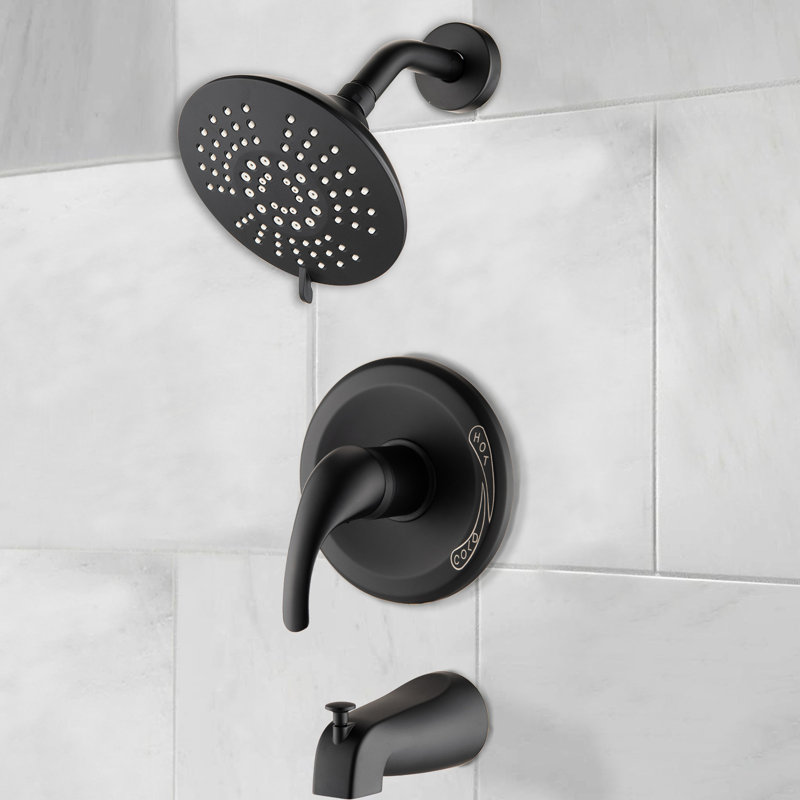 Shower System With Single Handle & Matte Black Finish - 5 Functions Wall Mounted Valve