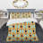 Yellow Ikat Ogee - Ensemble de housse de couette abstrait - Microfibre de polyester-1490427798