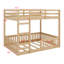 Wood Bunk Bed With Ladder And Guardrails-1084018574