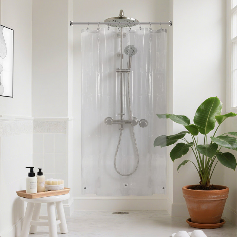 Doublure de rideau de douche imperméable 8G PEVA, Clair, H 72 po x l 48 po