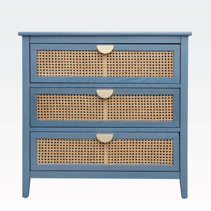 Commode décorative en bois 3 tiroirs Aillee