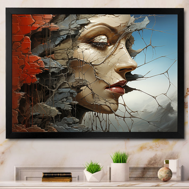 Reproduction de surréalisme surréalisme surréalisme I sur toile, Cadre photo noir, H 12 po x l 20 po x P 1 po