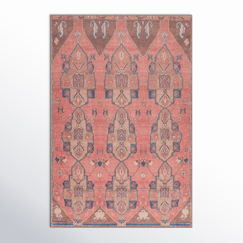 Asuncin Polyester Machine Washable Performance Rug, Rectangle 3'9" x 6'
