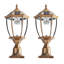 Lampadaire solaire pour l'extérieur avec DEL de crépuscule à l'aube, lanterne rétro, cuivre antique résistant aux intempéries-116629176