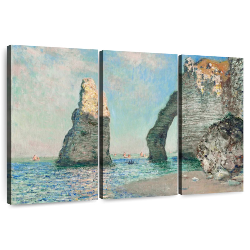 Gillard, les falaises d'Etretat, 1885, H 20 po x l 33 po