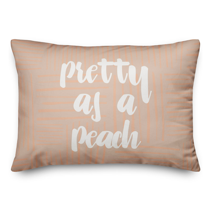 Pretty Peach Pattern Pillow Throw Pillow
