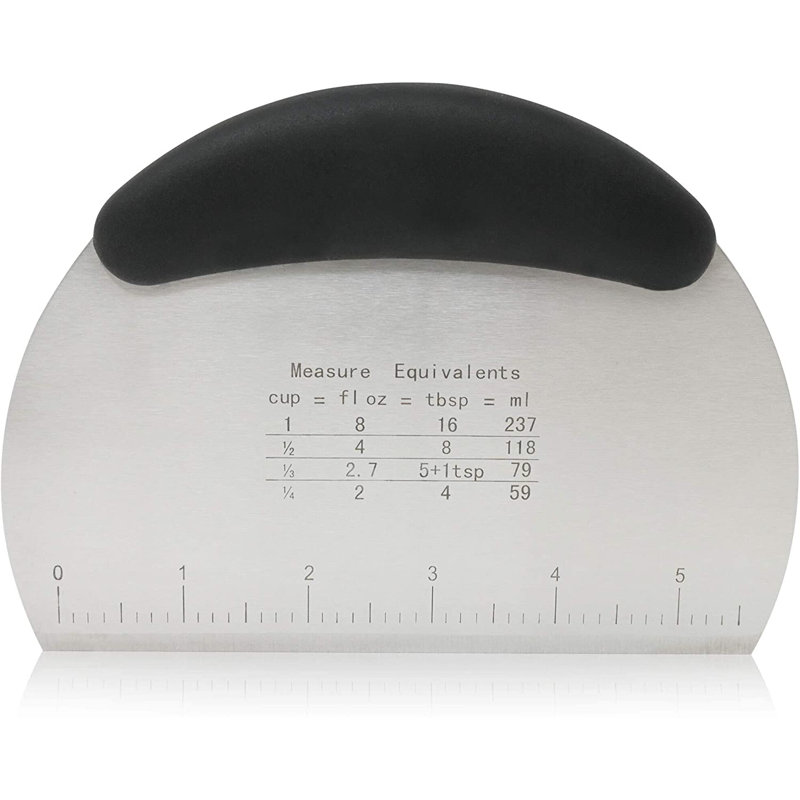 Zulay Kitchen Multi-purpose Stainless Steel Bench Scraper & Chopper Quick & Easy Perfect Cuts Round