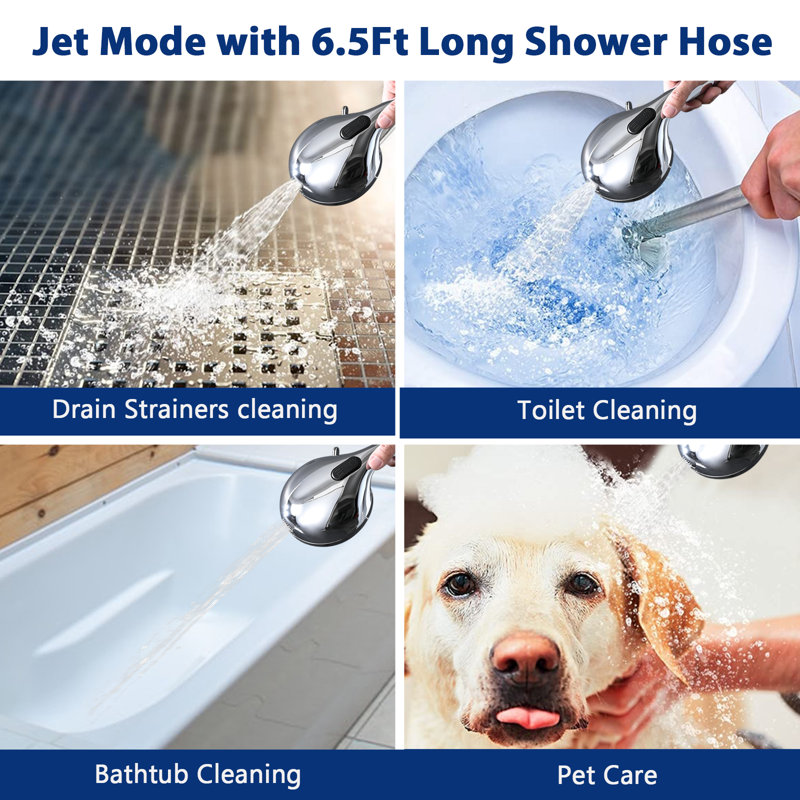 Massage/Jet Handheld Shower Head 1.8 GPM GPM, Chrome