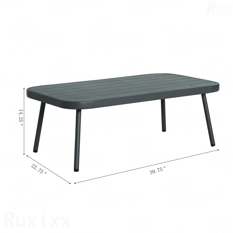 Ensemble de causeuse et de table Steel Mariano, Gris