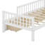 Structure de lit simple en bois avec deux tiroirs de rangement sous le lit et une barrière de sécurité à trois côtés-82006382
