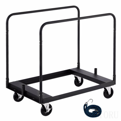 Drywall Cart Dolly, 1800 Lbs Load Capacity, Steel Panel Truck Cart With 5 Inch Swivel Casters, Lumber Drywall Dolly With With Tie-Down Strap 3 Side