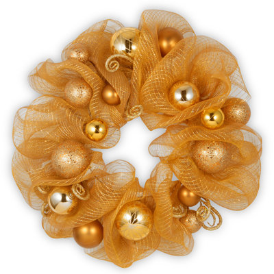 Decorative Collection 24" Wreath with Gold Ribbon