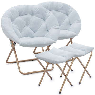 Fauteuil d'appoint pliant avec repose-pieds Marquice
