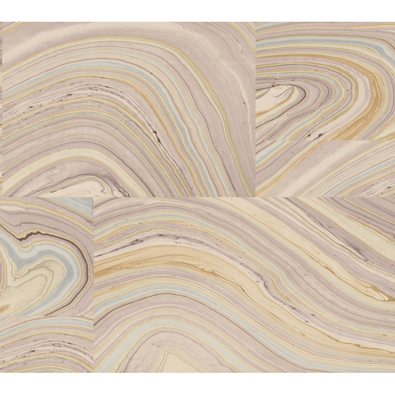 Rouleau de papier peint adhésif L 20 pi x l 27 po Burbank, Mauve