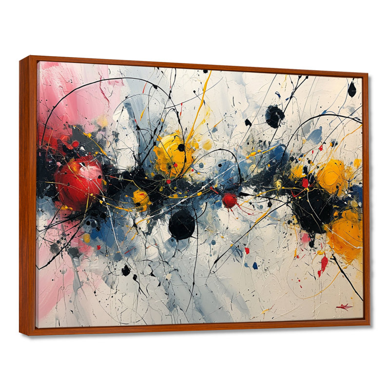 Abstrait, vagues abstraites, peinture, formes modernes abstraites, art mural, Toile avec cadre flottant brun
