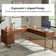 Alfons L-Shaped Lift Top Cane Executive Desk With Built-In Outlets
