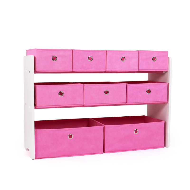 Milas Toy Organizer with Bins, Pink