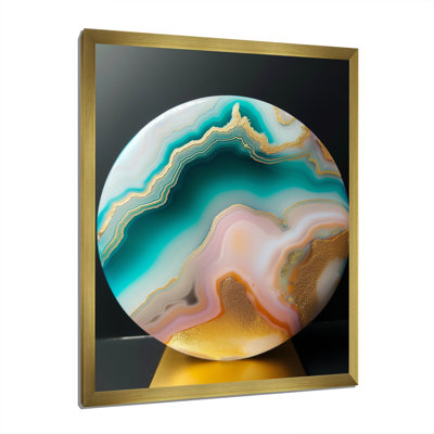 Art mural sur toile liquide, art bleu turquoise et formes abstraites