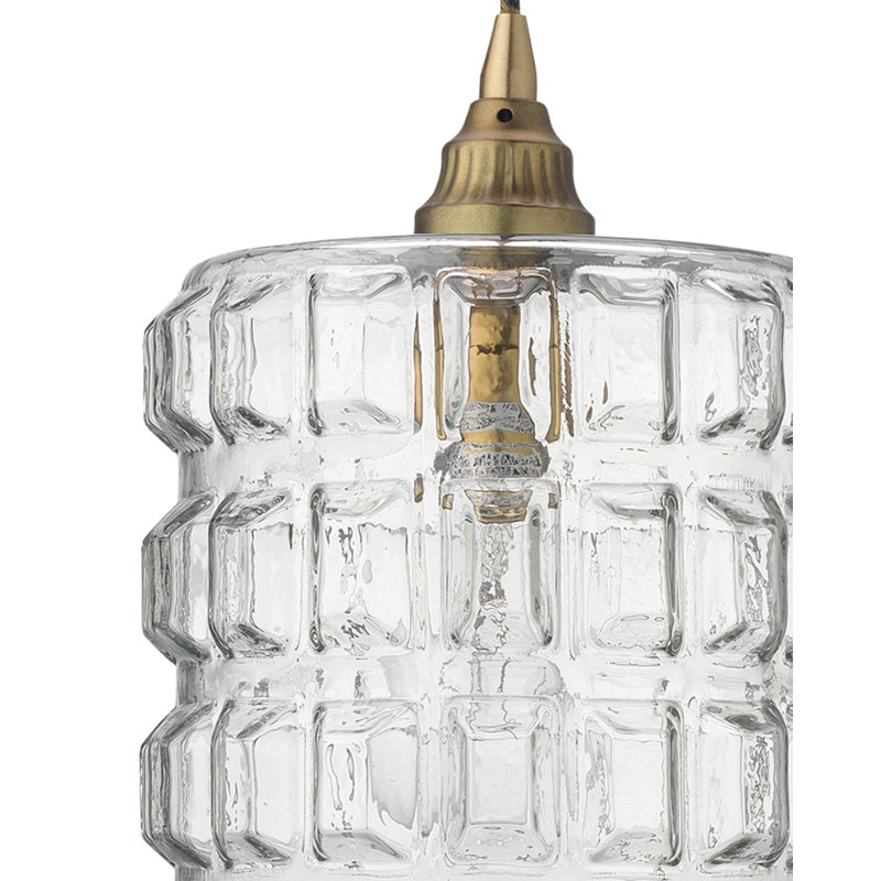 Luminaire suspendu cylindrique à 1 lumière Madison, Laiton