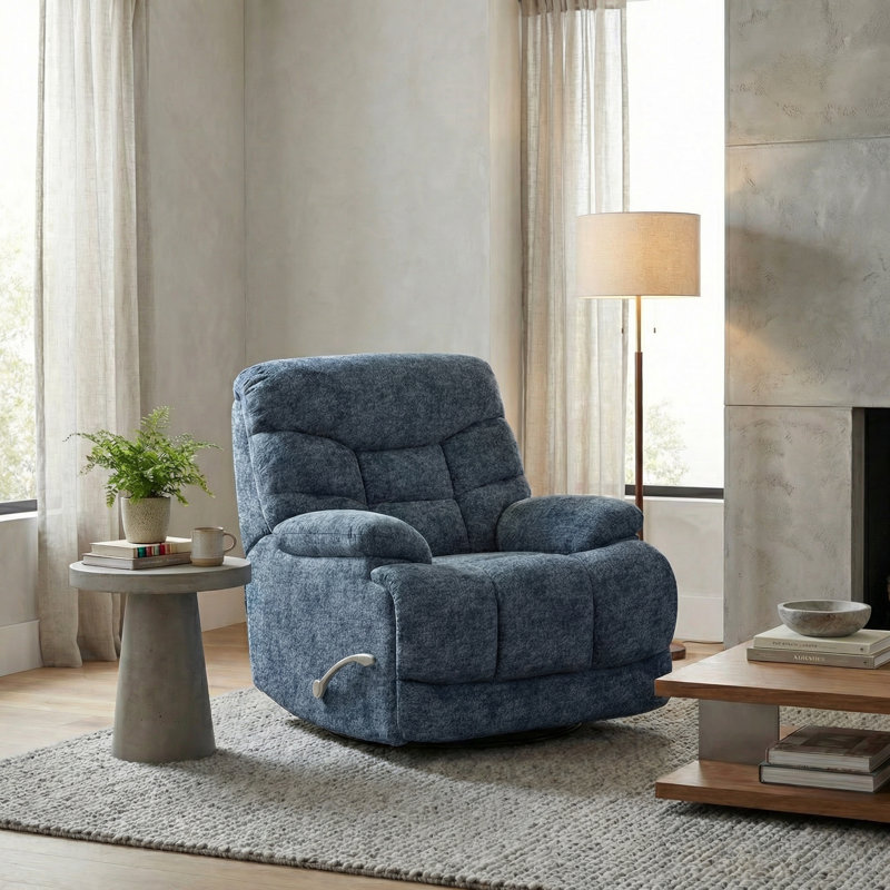 Fauteuil inclinable et pivotant Alaska Glacier , Tissu bleu