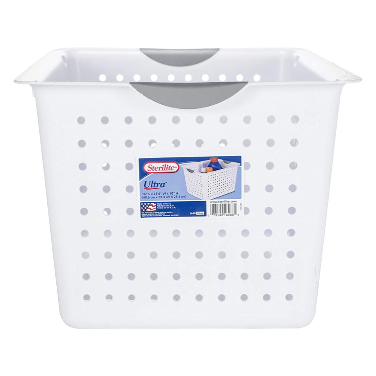 Sterilite White Small Ultra Basket Durable Plastic Storage