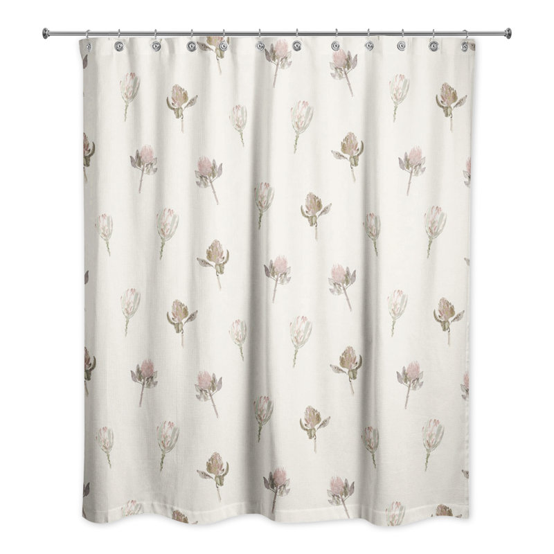 Floral Shower Curtain, Cream