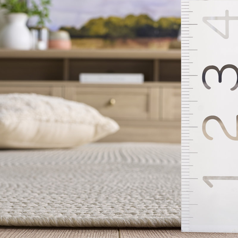 Tapis d'intérieur tissé à la main Amaya, Rond 6 pi 0 po x 6 pi 0 po